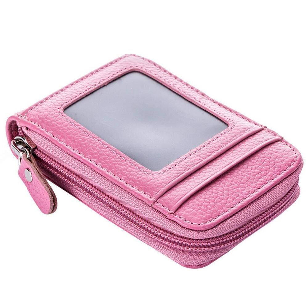 7890 Premium Leather Slim Zipper Business/Credit Card Wallet Case Holder